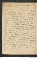 Nachlass Franz Steindachner, Brief von Max Weber an Franz Steindachner (28.02.1908), Inv.Nr. 577.04, Seite 1